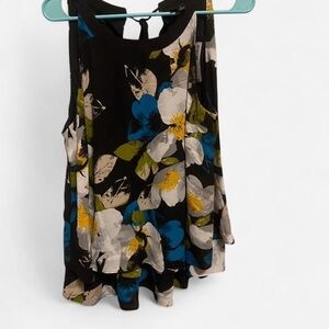 Worthington Floral Tank Top - Black, Blue, White